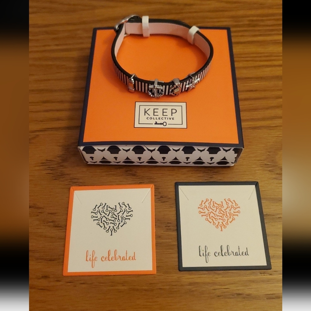 Keep Collective Leather Charm Bracelet Lot of 1 Bracelets w/ 4 Charms, Nautical